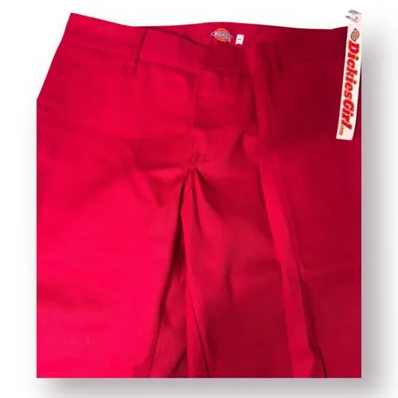 Dickies DickieGirl Red Flat Front Pants Vintage 80s Straight Leg‎ Pants Size 1 - Picture 7 of 7